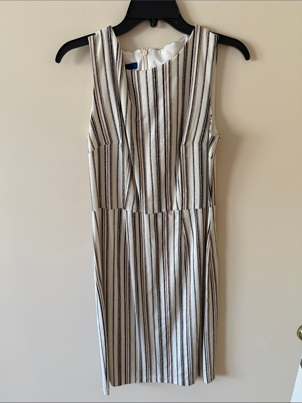 Apt. 9 Black and White Striped Sleeveless Sheath Dress